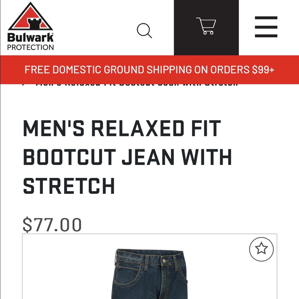 Men’s Bulwark FR jeans